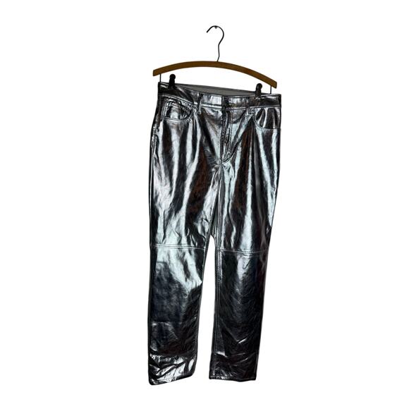 Gap Pants - Gap Cheeky Straight High Rise Metallic Silver Pants Size 30 / 10R